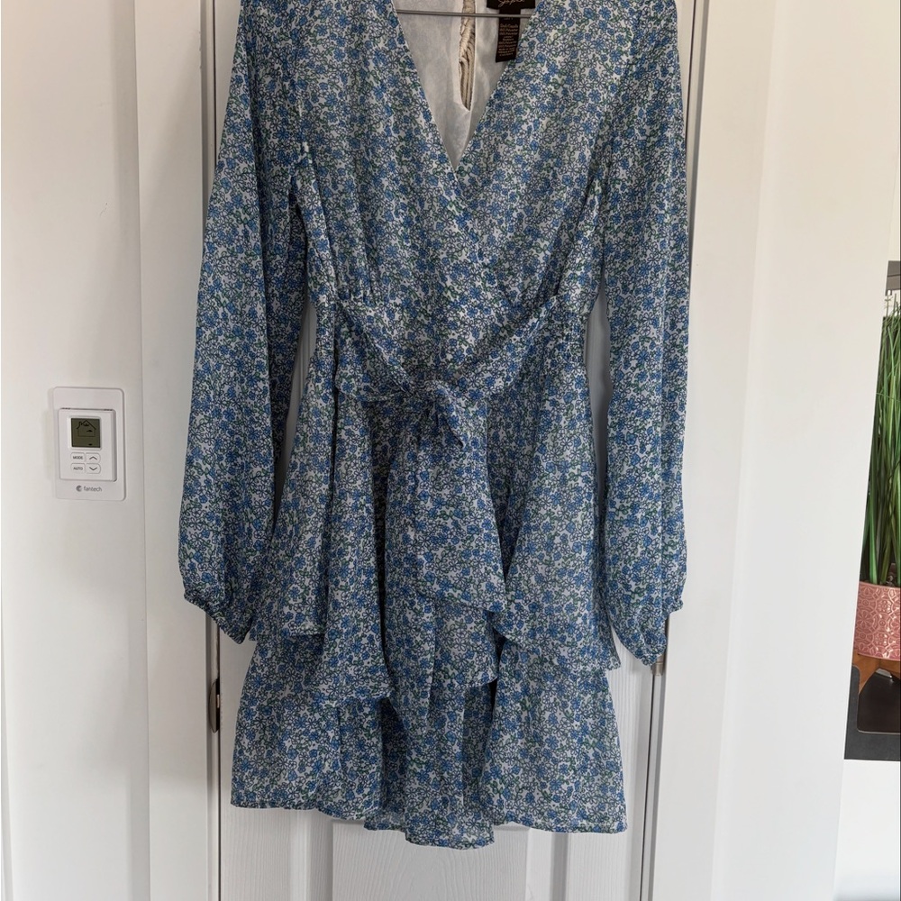 Japna Blue Floral Long Sleeve Dress